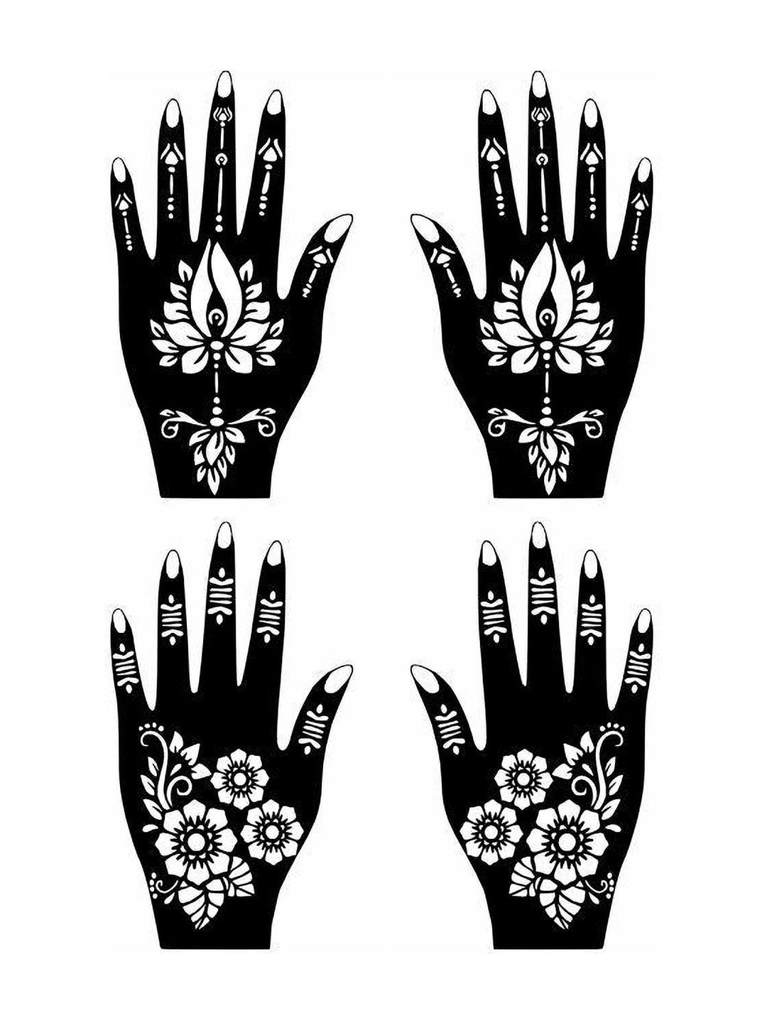 ORDERSHOCK Set Of 2 Mehndi Stencil Stickers-picture-24