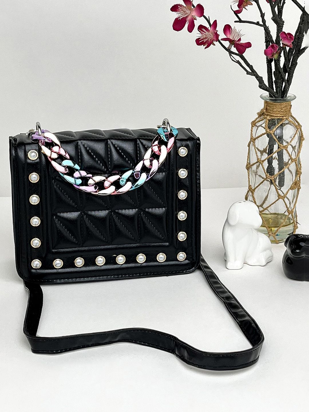 LULU & SKY Women Textured Embellished Sling Bag-picture-48