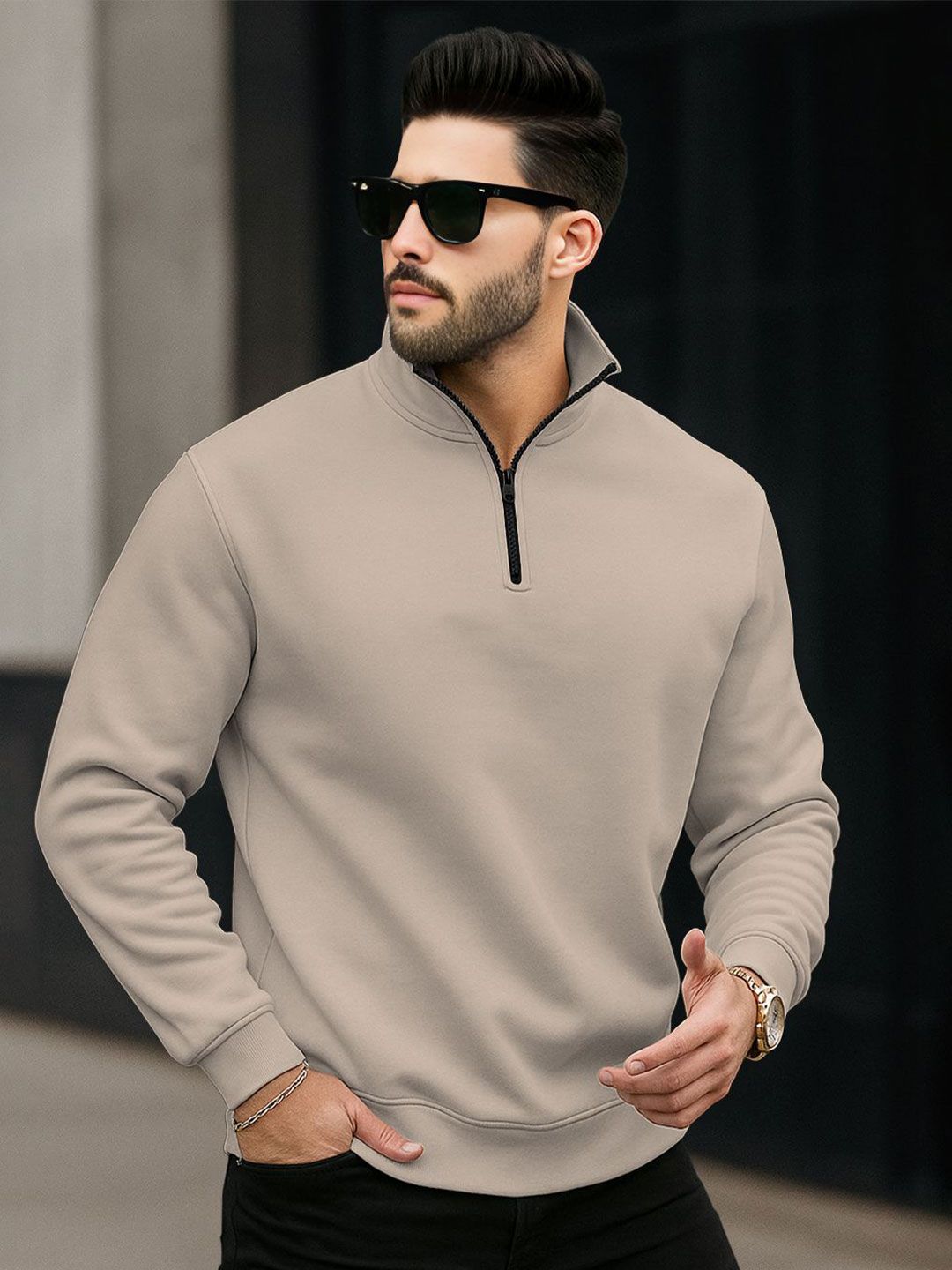 TRIPR Men High Neck Long Sleeves Pullover-picture-57