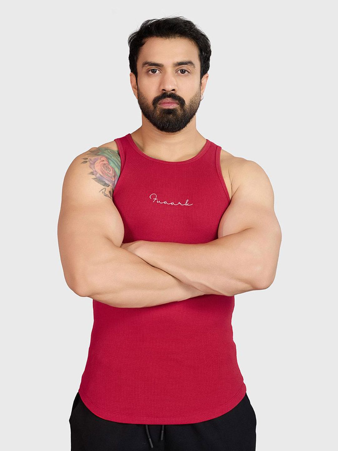 FUAARK Men Ribbed Slim Fit Gym & Workout Tank-picture-48