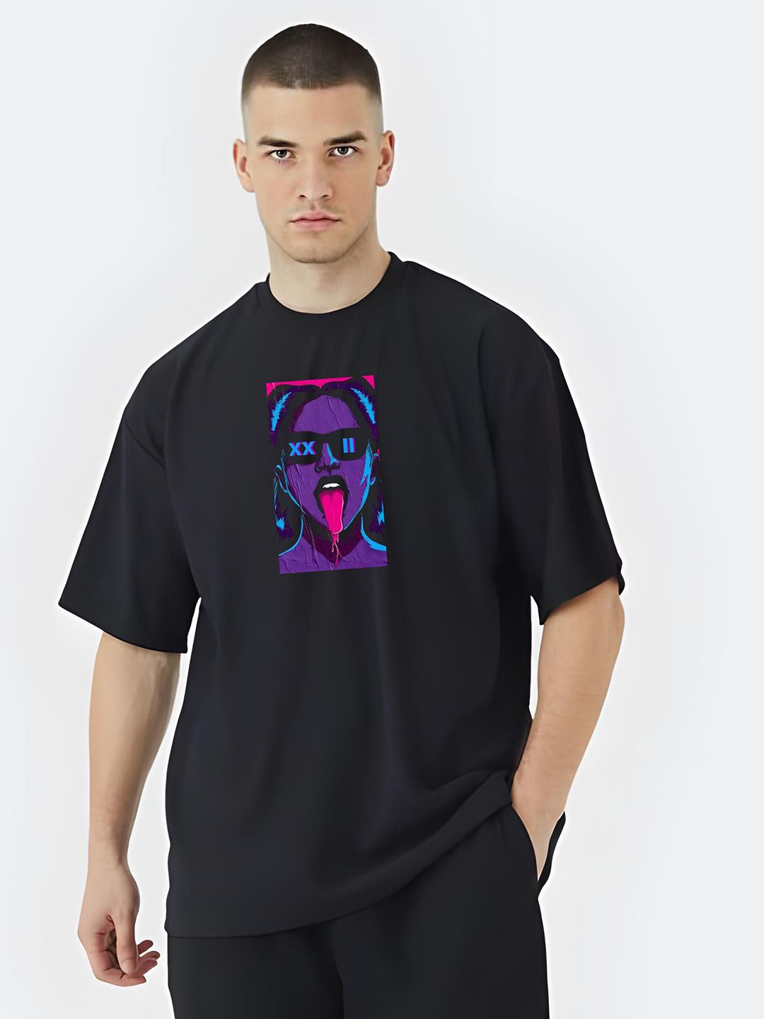 Stitchmeashirt Men Printed Drop-Shoulder Sleeves Activchill T-shirt-picture-30