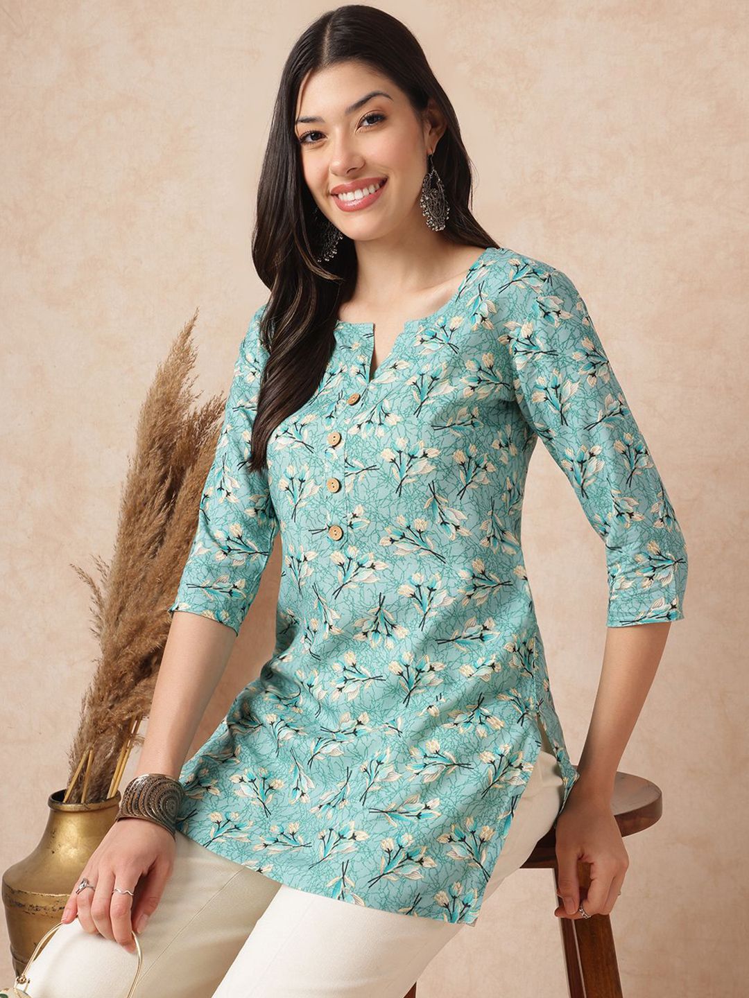 JANAKDULARI CREATION Women Ethnic Motifs Printed Round Neck Top-picture-32