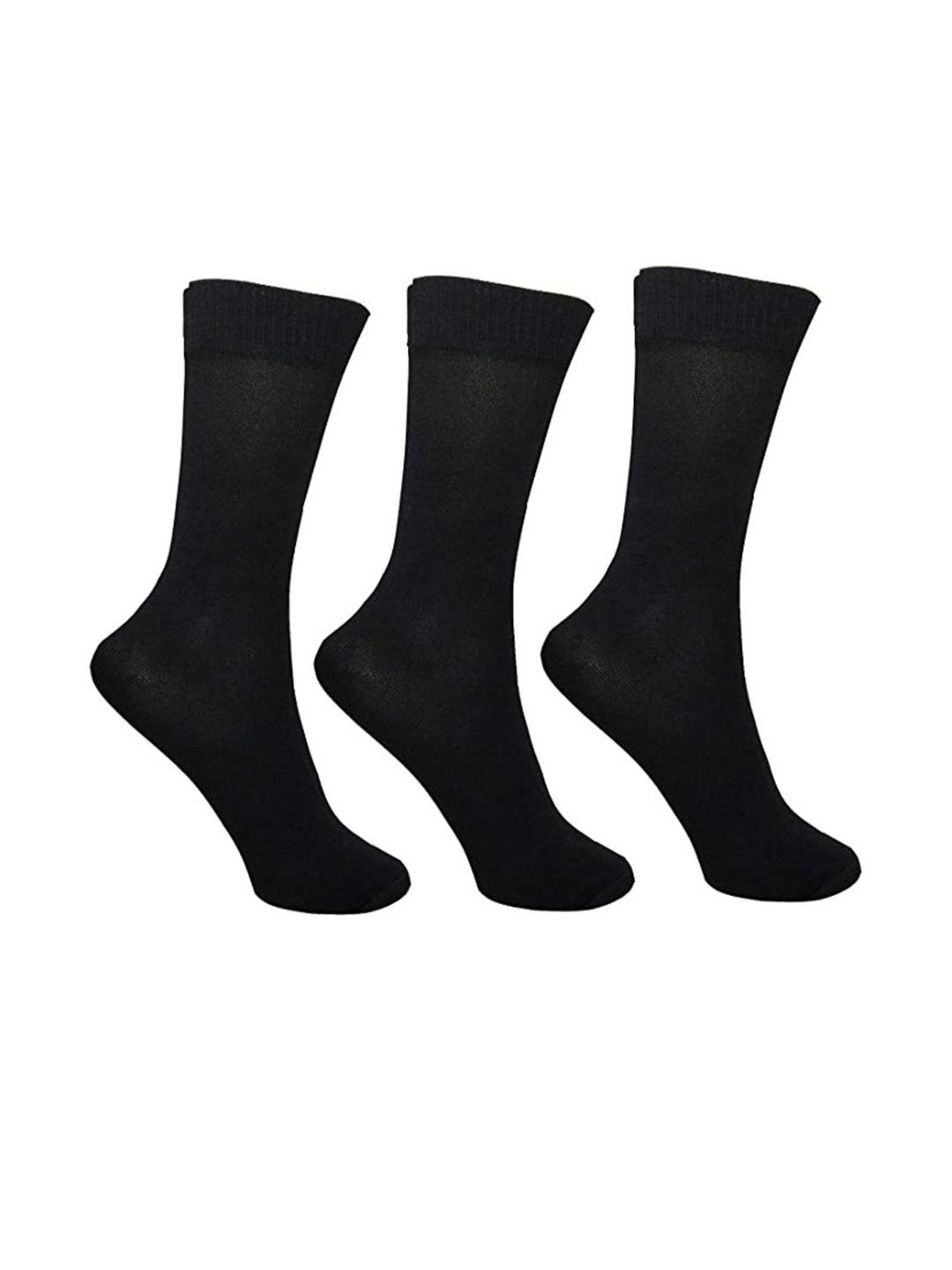 Akeeta Pack Of 3 Black Plain Full Length Socks-image-3