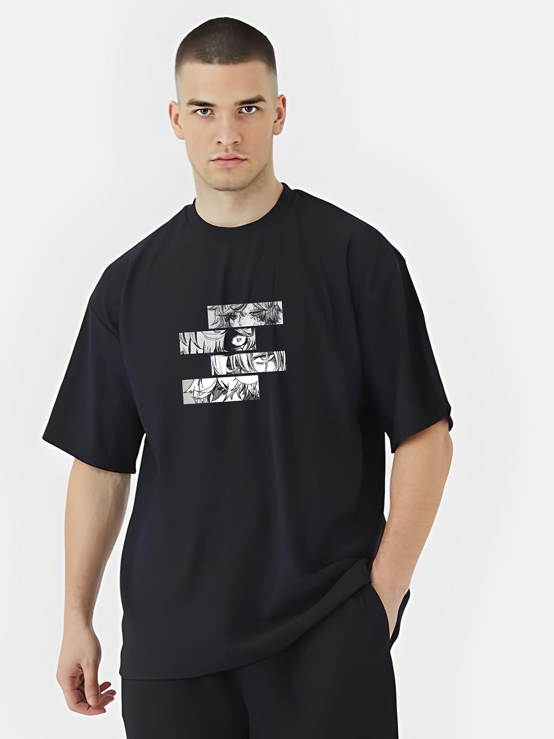 Stitchmeashirt Men Printed Drop-Shoulder Sleeves Activchill T-shirt-picture-13