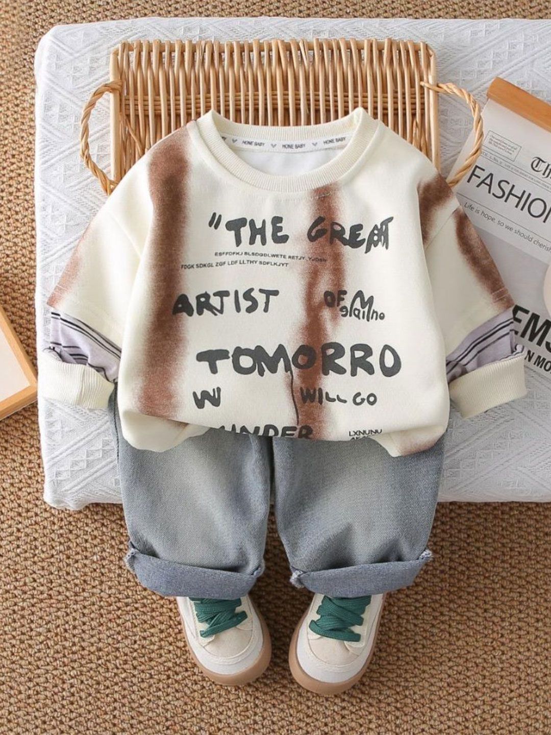 Googo Gaaga Boys Printed Long Sleeves Sweatshirt With Trousers