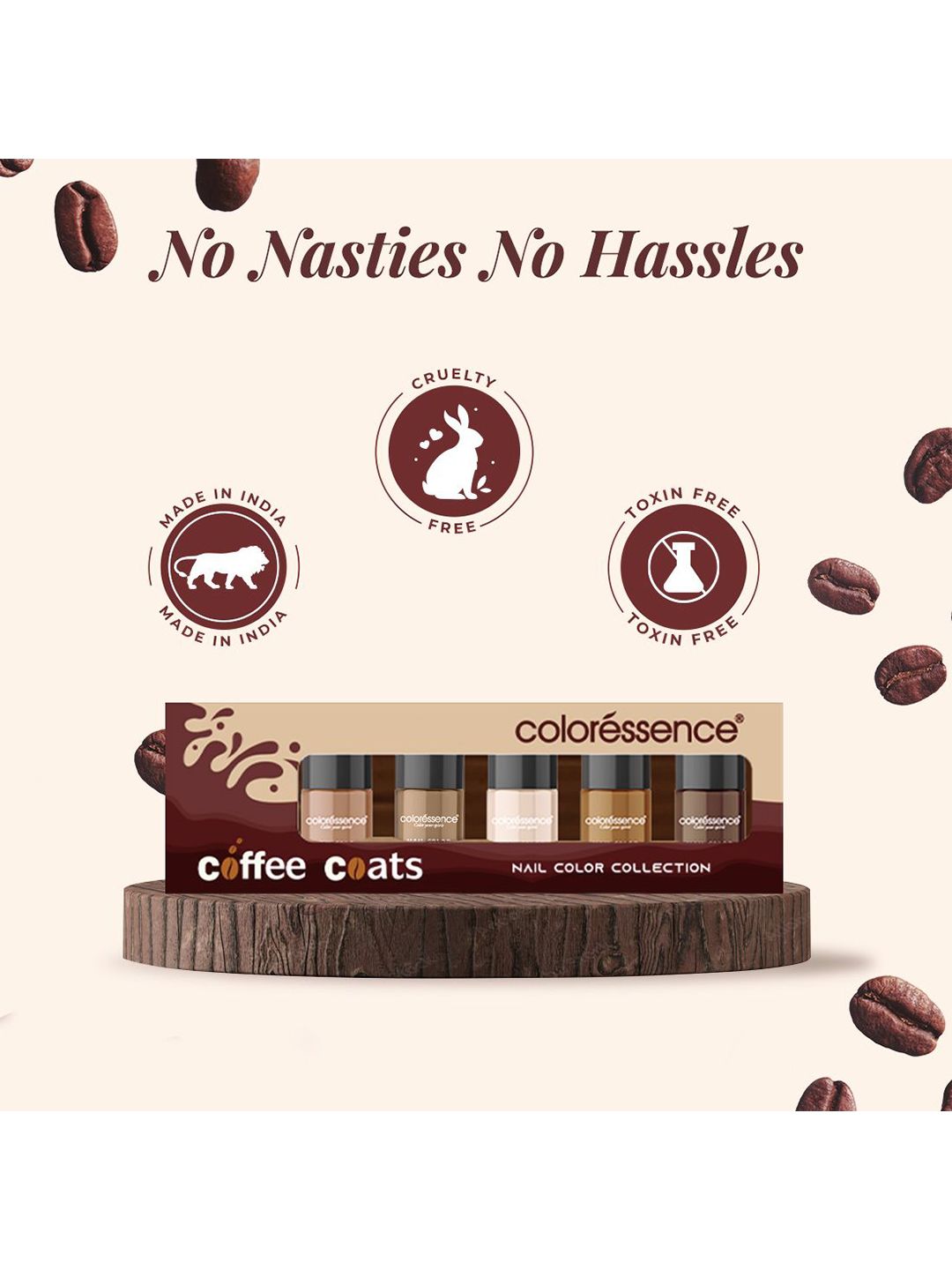 Coloressence Set Of 6 Coffee Coats Quick Dry Nail Color - 6 ml Each-picture-4