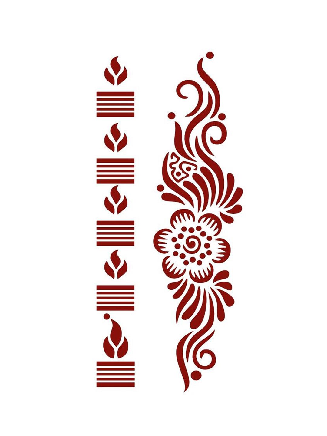 ORDERSHOCK Beautiful Leaf Veins & Floral Shapes Henna Mehndi Sticker-picture-15