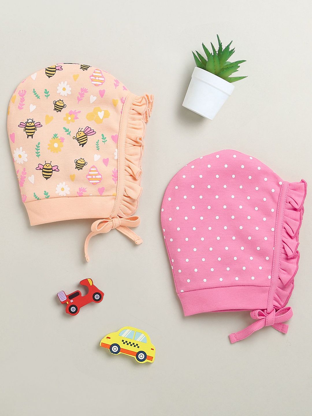 BUMZEE Girls Pack Of 2 Printed Beanie-picture-32