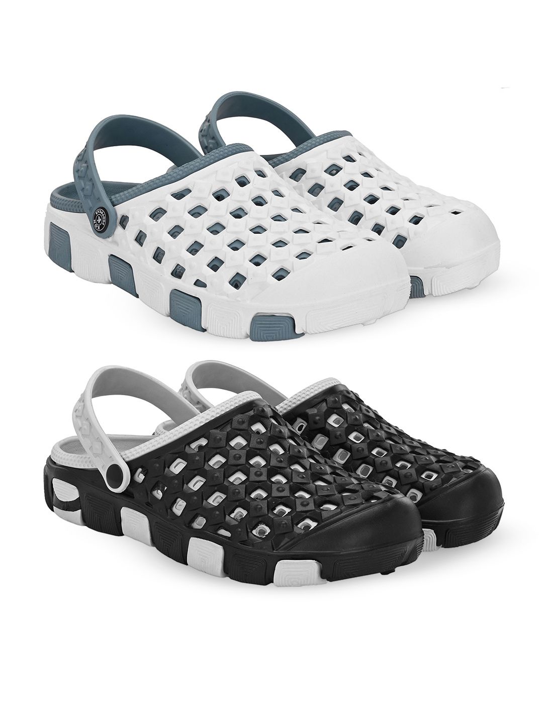 BIRDE Men Pack Of 2 Self Design Rubber Clogs-picture-42