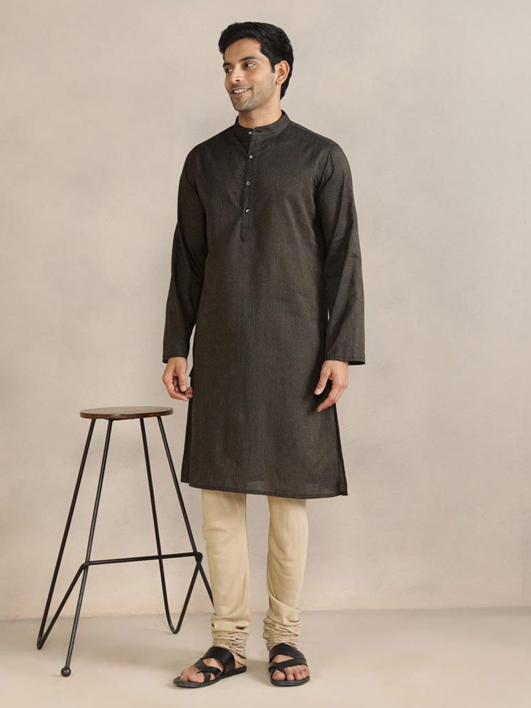 Fabindia Men Striped Daily Cotton Straight Kurta-picture-29