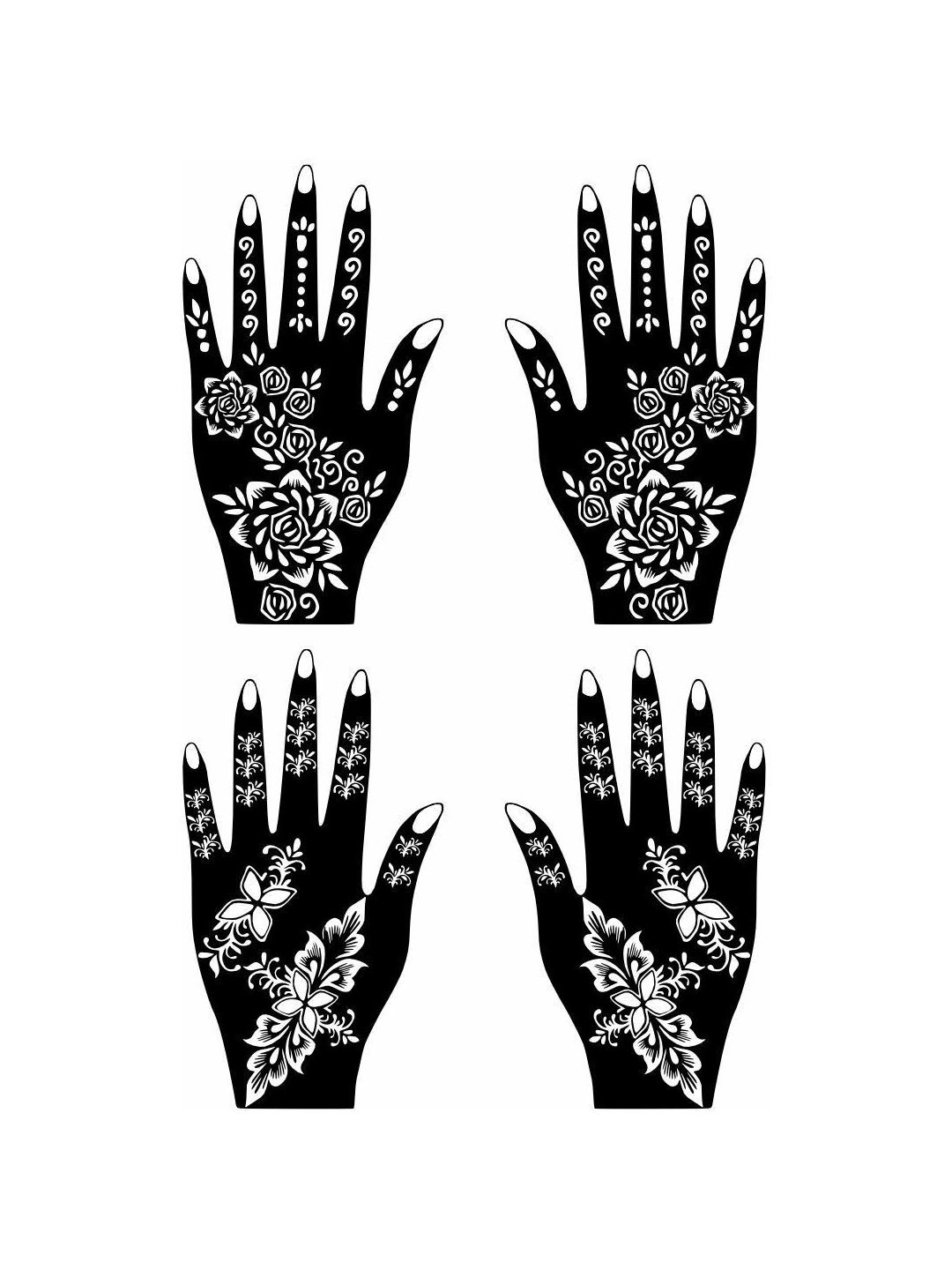 ORDERSHOCK Set Of 2 Mehndi Stencil Stickers-picture-34