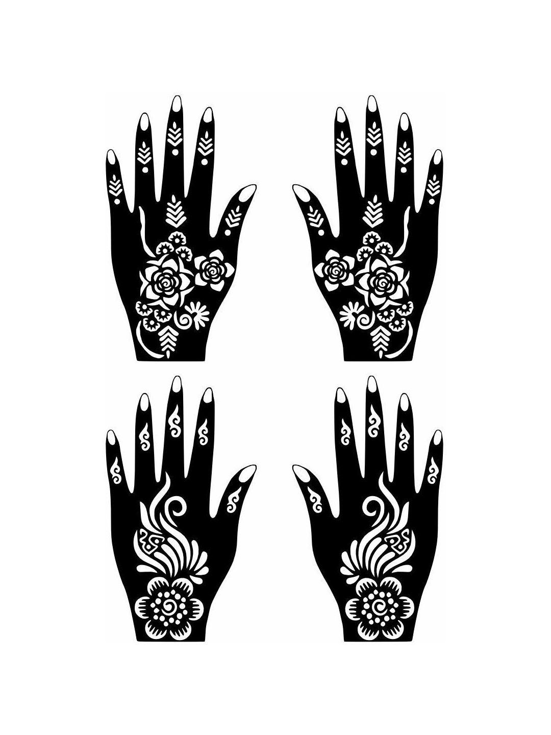ORDERSHOCK Set Of 2 Mehndi Stencil Stickers-picture-30
