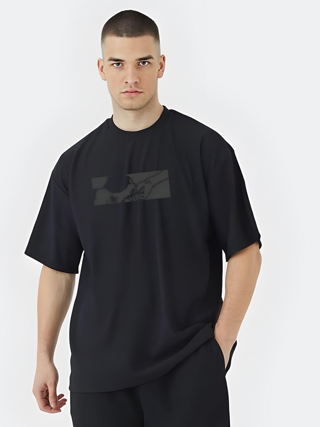 Stitchmeashirt Men Printed Drop-Shoulder Sleeves Activchill T-shirt-picture-23