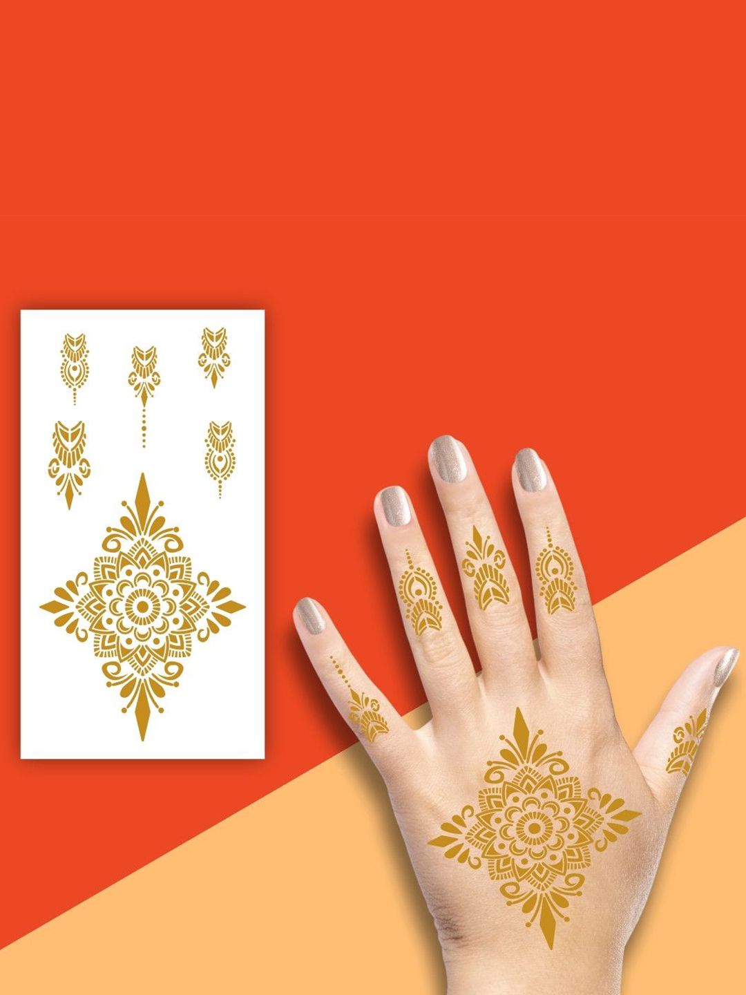ORDERSHOCK Floral Motifs With Twining Leaf Branch Details Mehndi Sticker-picture-38