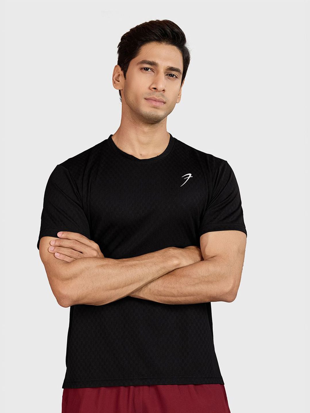 FUAARK Men Anti Odour Self Design Round Neck T-shirt-picture-24
