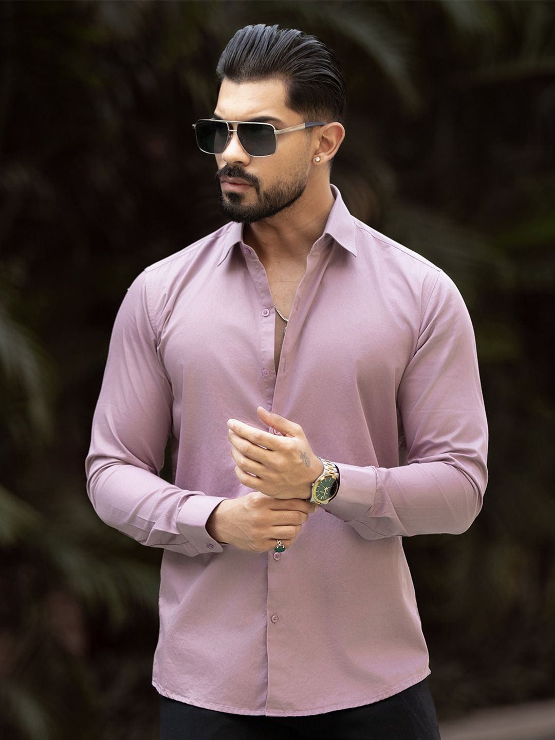 Urban Scissors Men Comfort Fit Solid Spread Collar Casual Shirt-picture-21