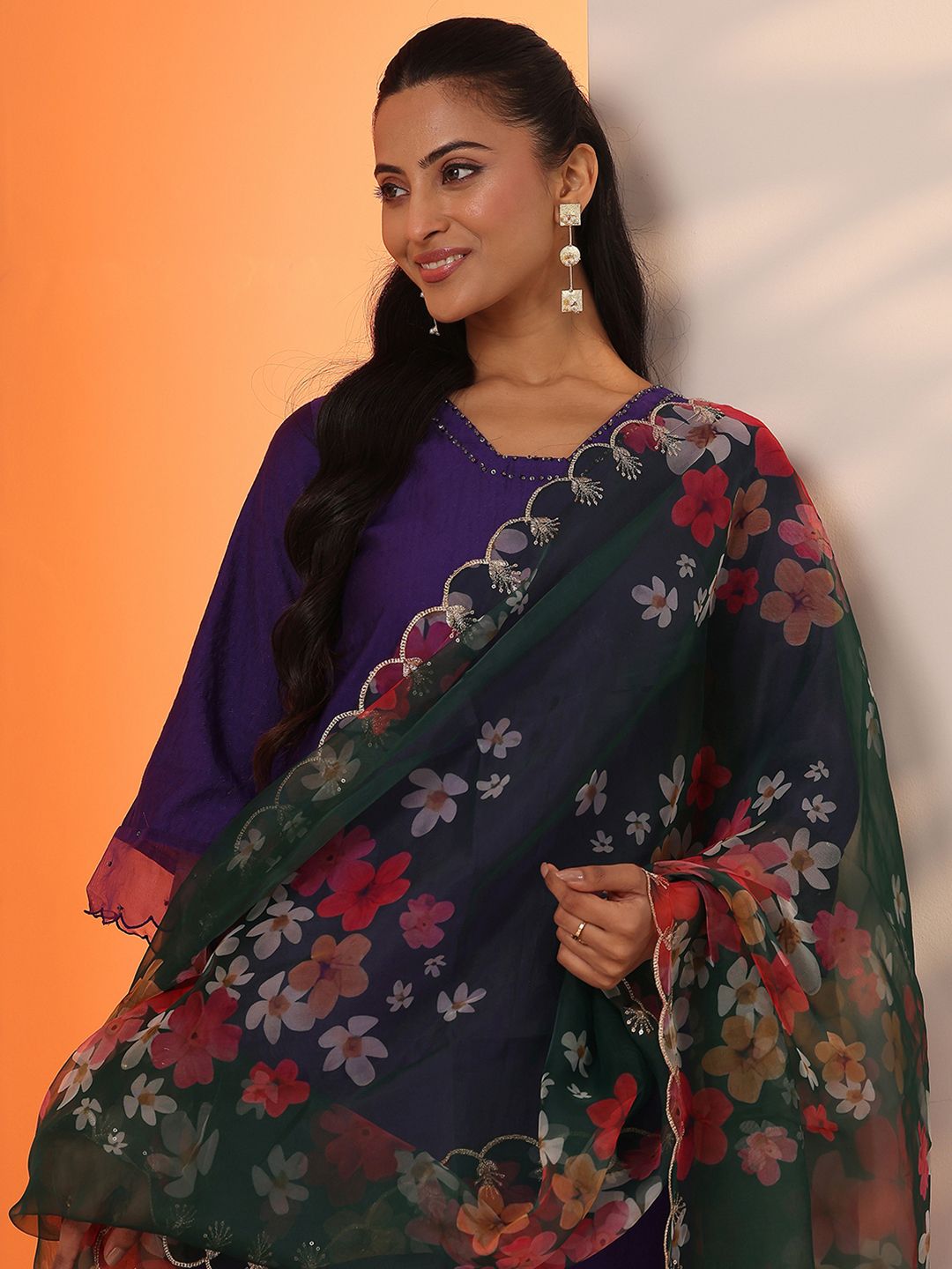 Libas Women Solid Kurta with Trousers & Dupatta