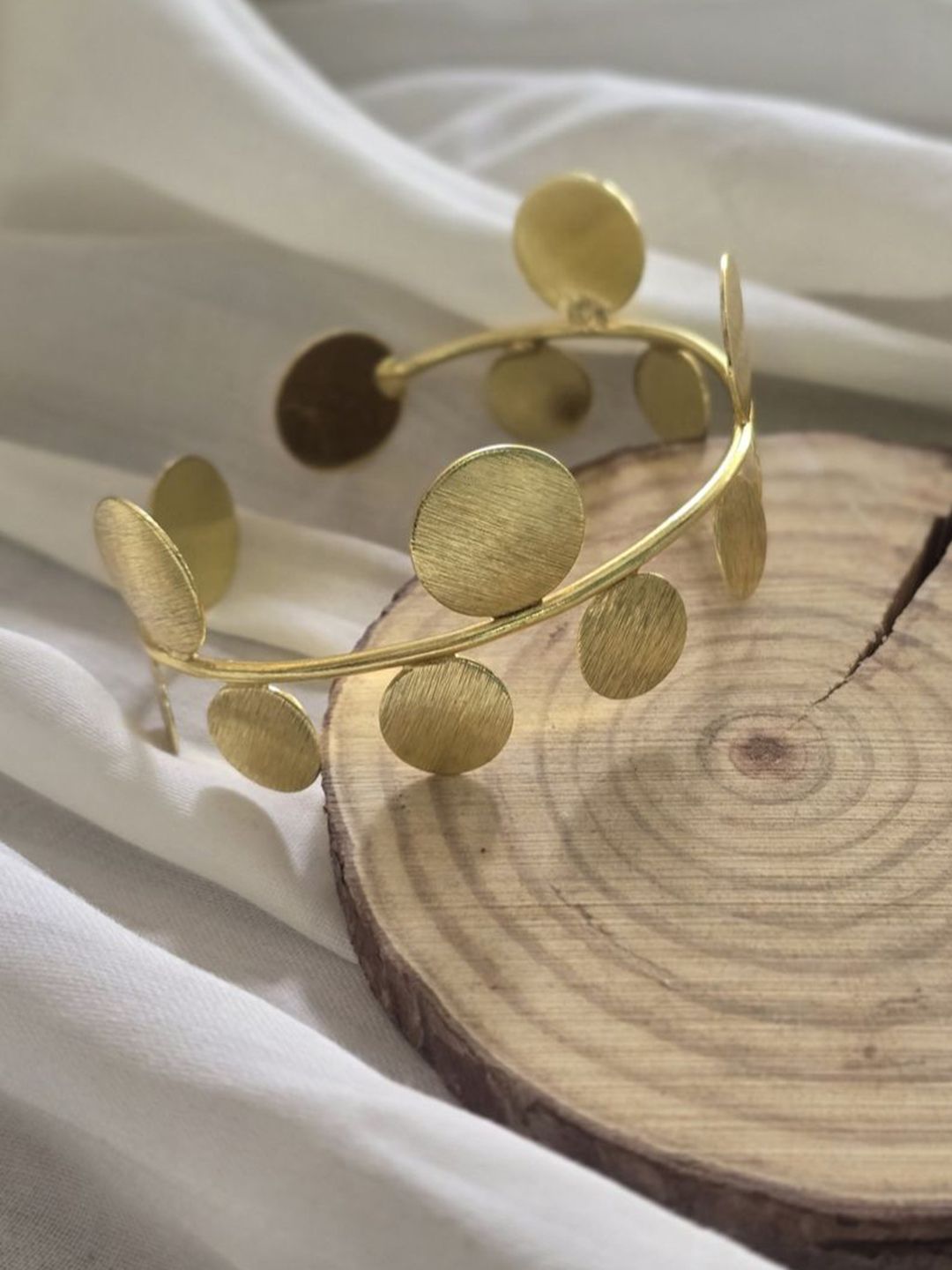 Studio Anviksha Women Brass Handcrafted Gold-Plated Cuff Bracelet-picture-36