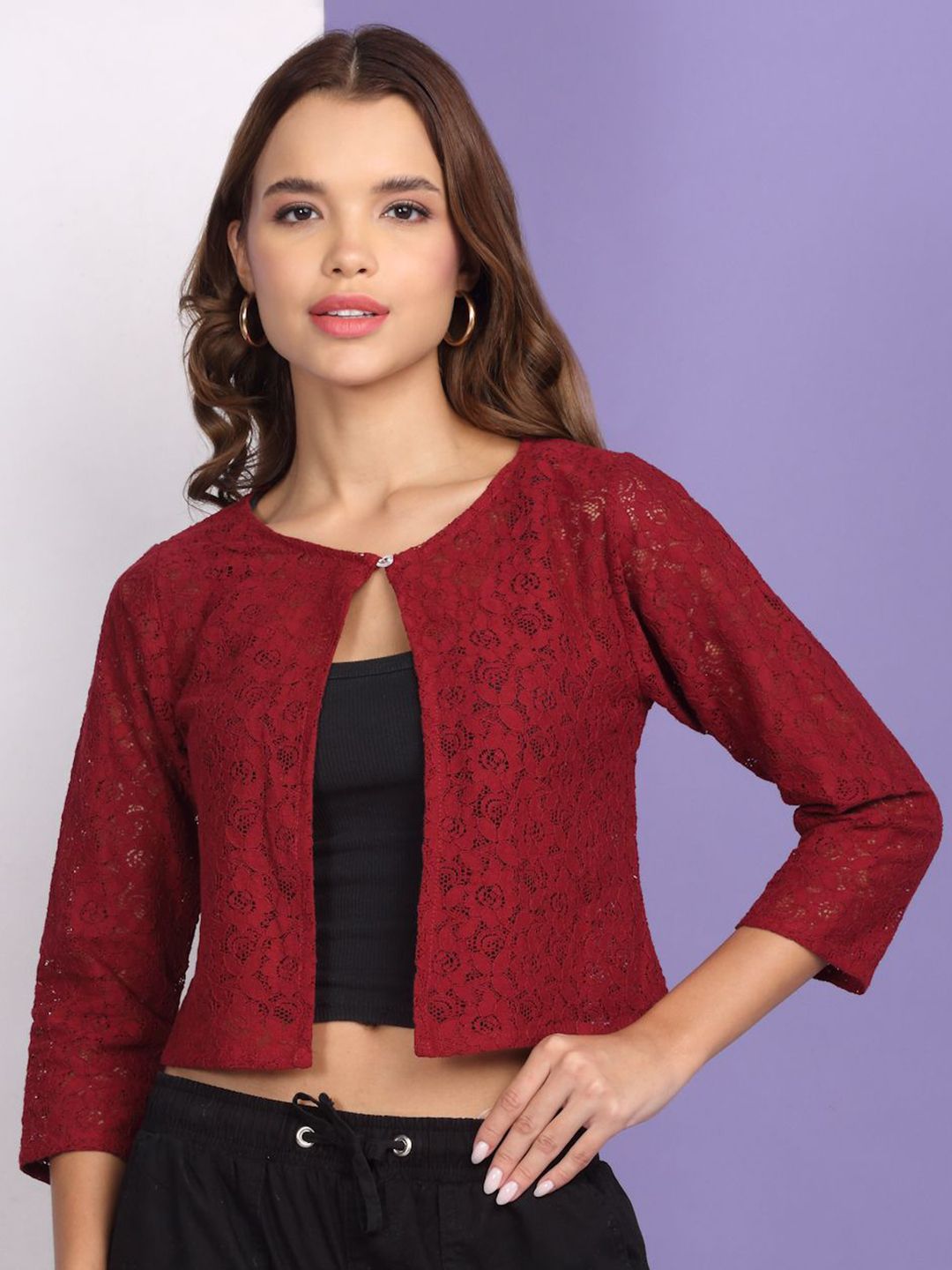 Dressitude Self Design Cotton Sheer Shrug-picture-16