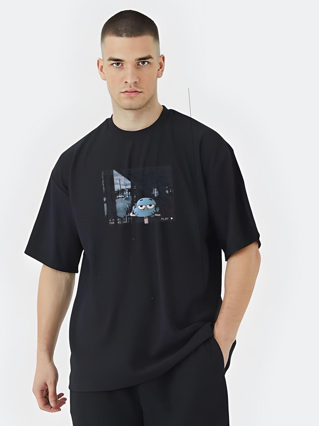 Stitchmeashirt Men Printed Drop-Shoulder Sleeves Activchill T-shirt-picture-36