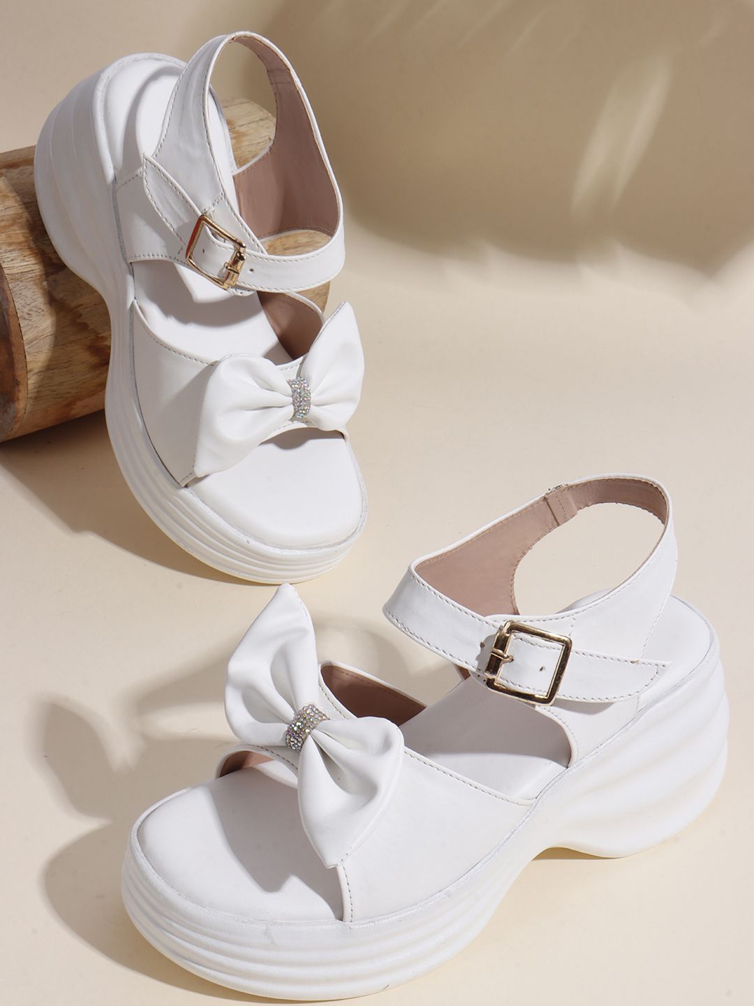 Try Me Women Open Toe Platform Heel Sandals with Bows-picture-24