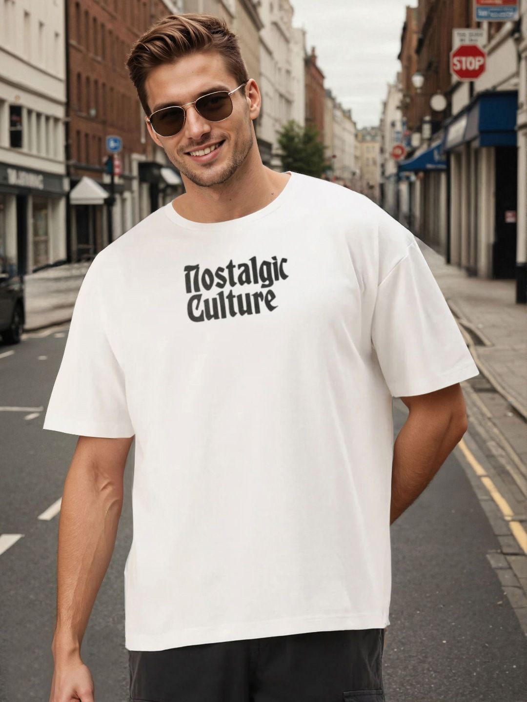 Bene Kleed Men Graphic Printed Round Neck Cotton Oversized T-shirt-picture-28