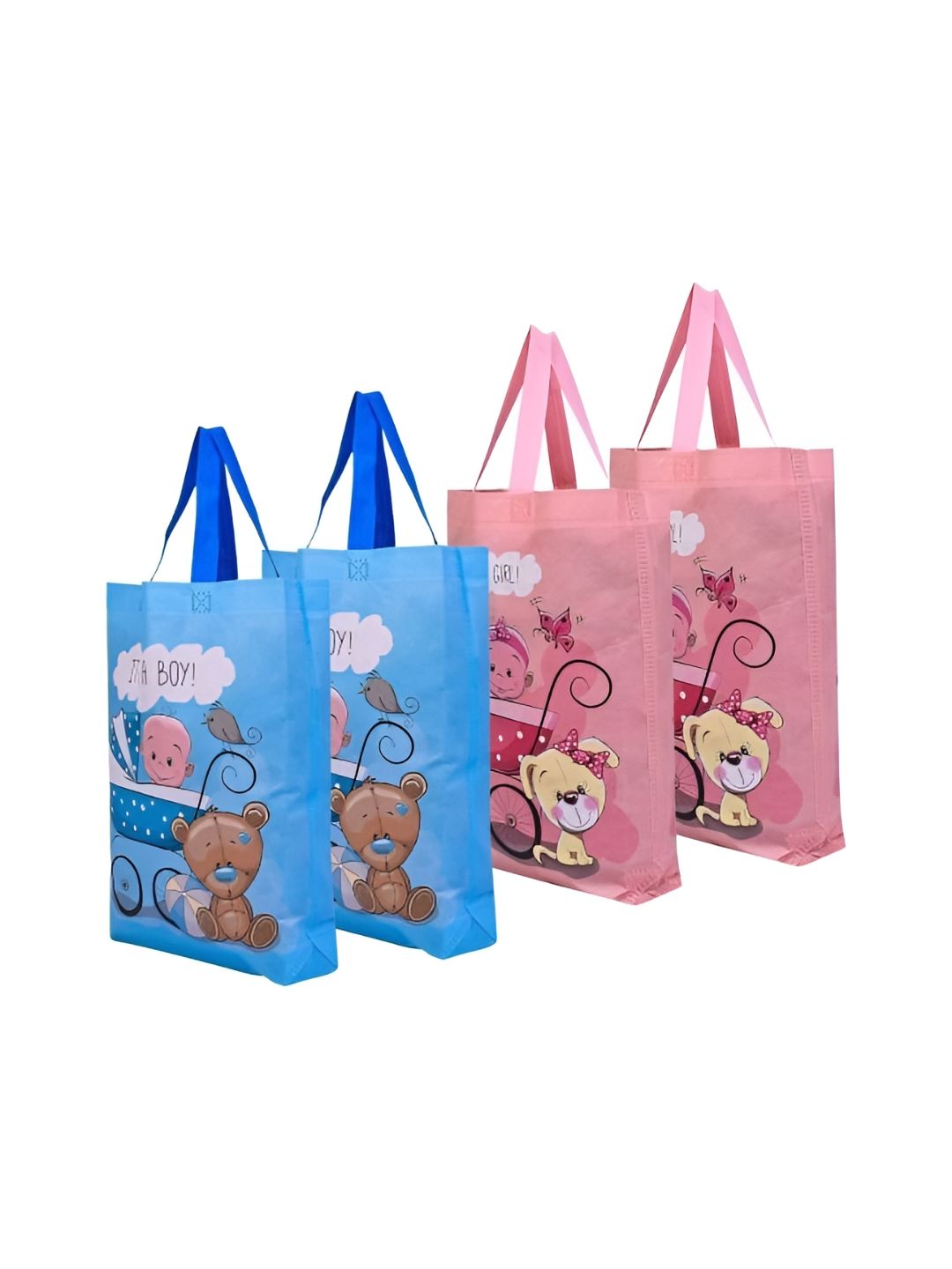 Aura Peach & Blue 4 Pieces Printed Handbag Organisers-image-26