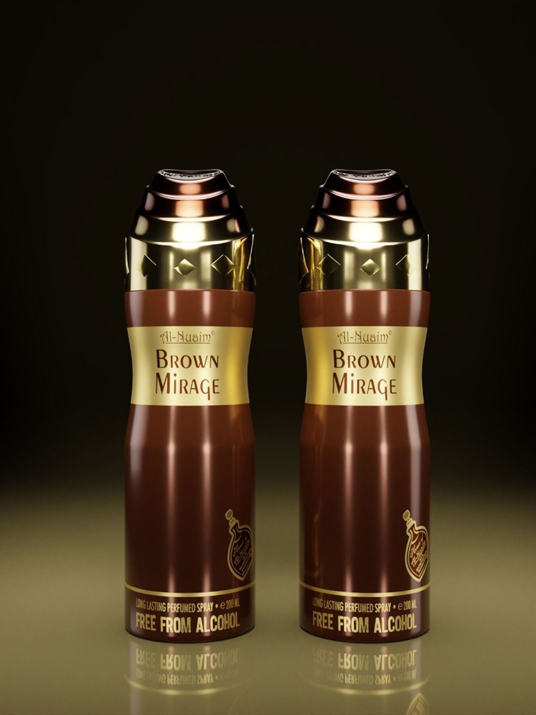 Al-Nuaim Men Set Of 2 Brown Mirage Alcohol Deodorant - 200ml Each-picture-14