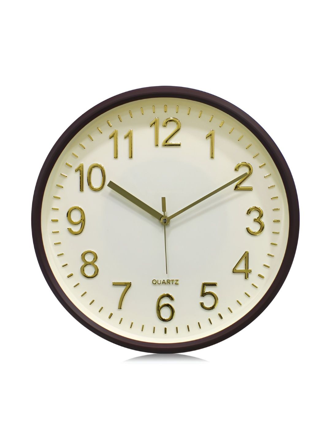 RANDOM Brown & Gold-Toned Contemporary Wall Clock-image-14