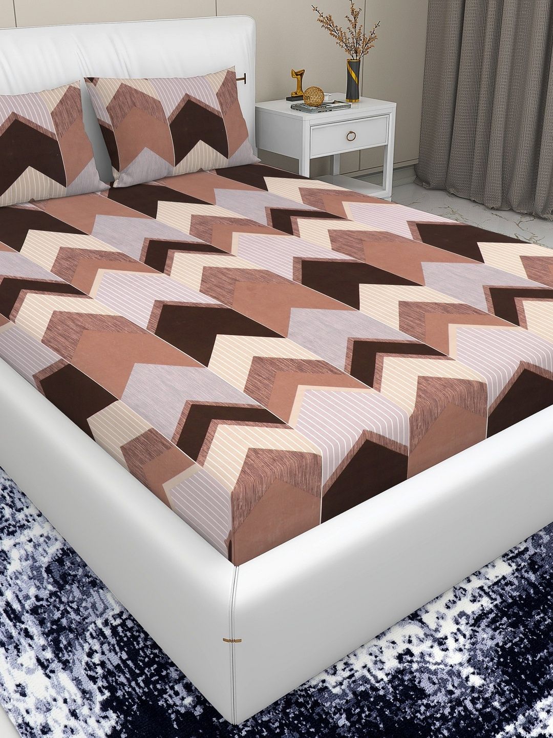 DREAM LIVING Floral 144 TC Queen Bedsheet with 2 Pillow Covers-image-23