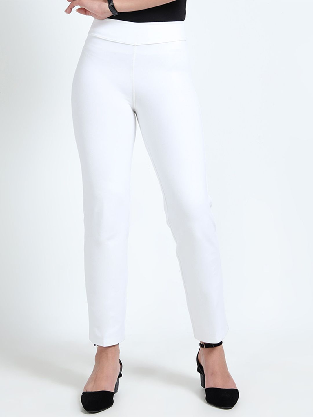 Belore Slims Women Tailored Slim Fit High-Rise Wrinkle Free Trousers-picture-31