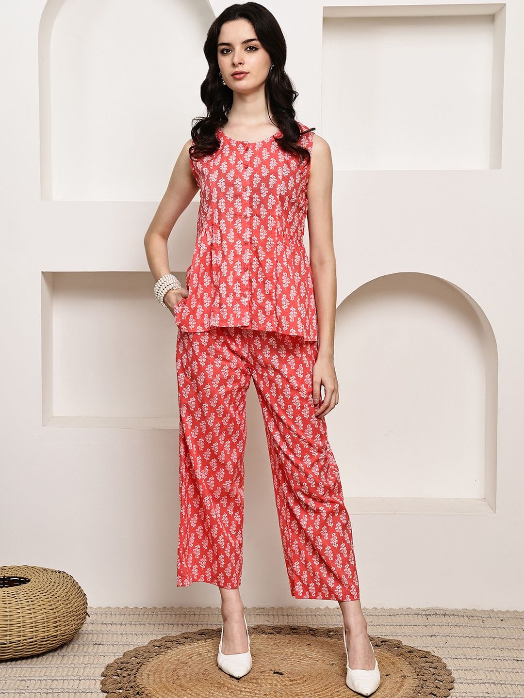 JABAMA Women Set of 2 Cotton Printed Casual Co-ord Set-picture-38