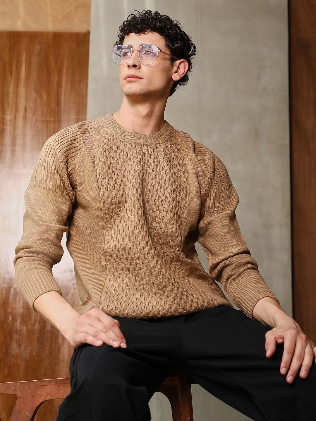 cahoot Campus Sutra Men Open Knit Cotton Pullover-picture-35