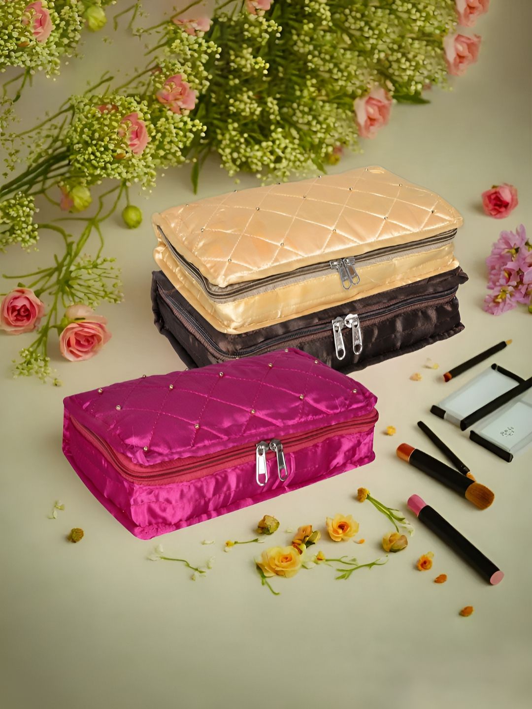 Aura Gold-Toned Set of 3 Regular Jewellery Organiser Organisers-picture-37