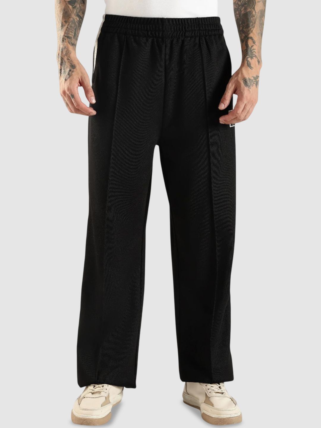 Calvin Klein Jeans Men Striped Mid Rise Relexed Fit Track Pants-picture-25