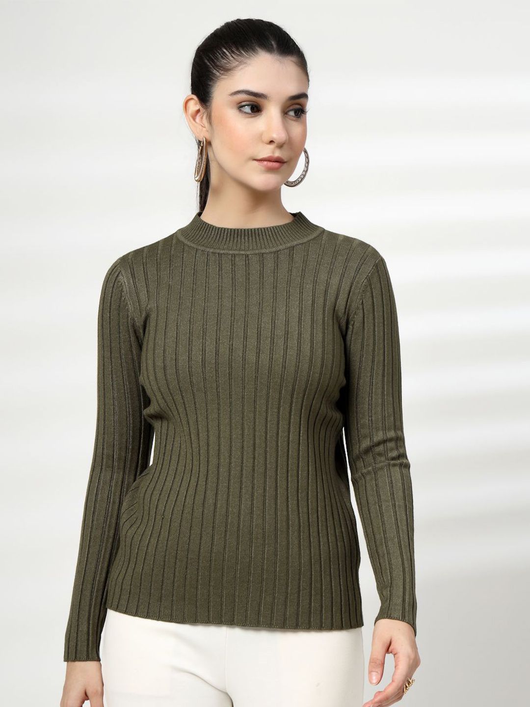 Mafadeny Women Ribbed Round Neck Pullover-picture-10