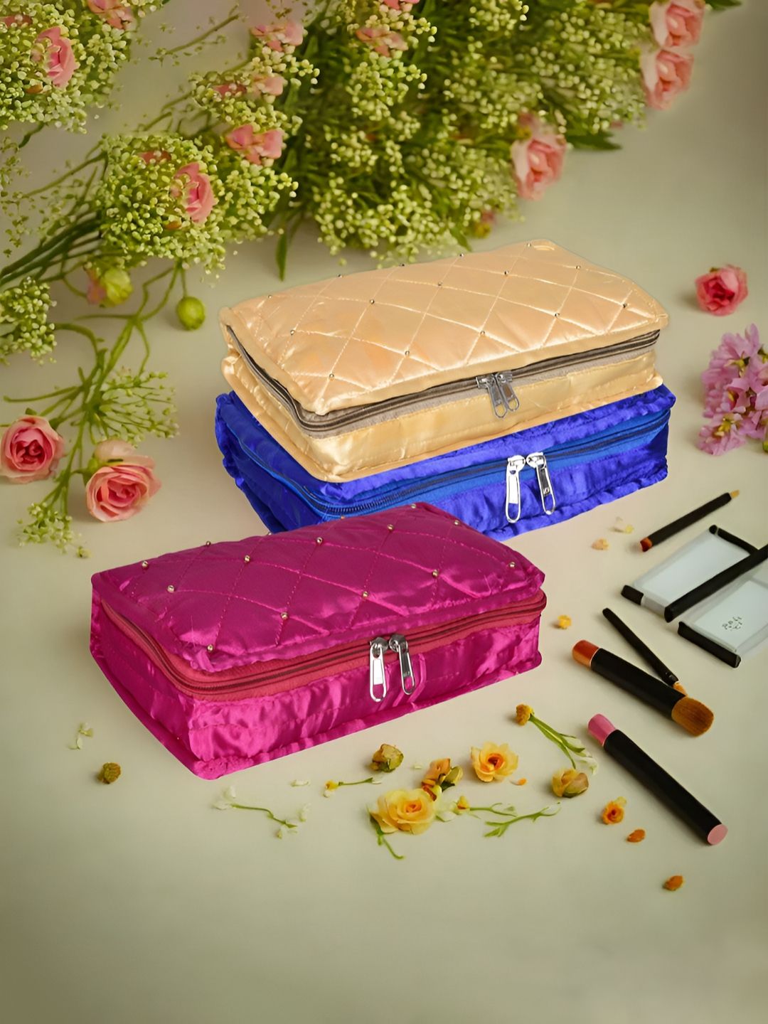 Aura Gold-Toned Set of 3 Regular Jewellery Organiser Organisers-picture-38