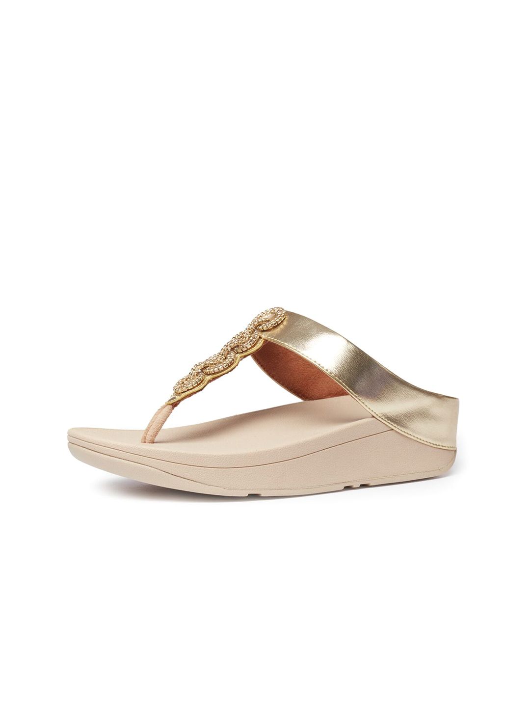 fitflop Women Embellished Leather Wedge Heels Sandals With Ethnic - Embellished-picture-55