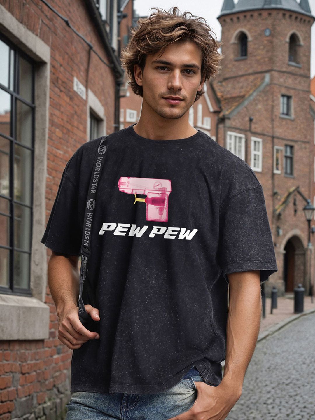 Bene Kleed Men Graphic Printed Round Neck Cotton Oversized T-shirt-picture-27