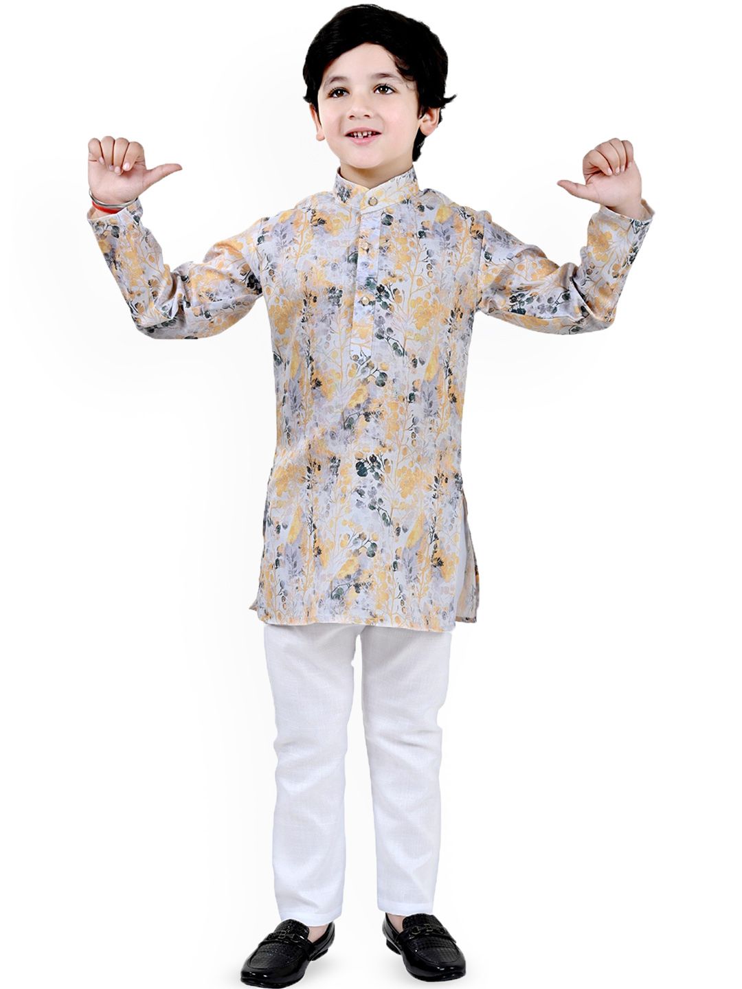 Arshia Fashions Boys Floral Printed Regular Kurta with Pyjamas-picture-54