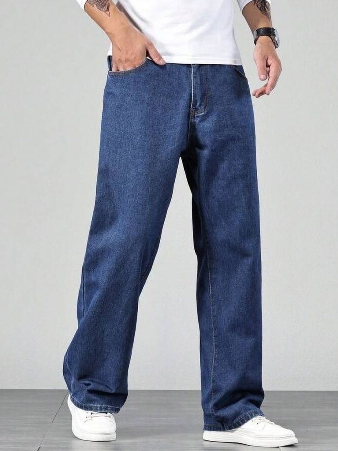 Veltick Men Mid-Rise Baggy Fit Stretchable Jeans-image-10
