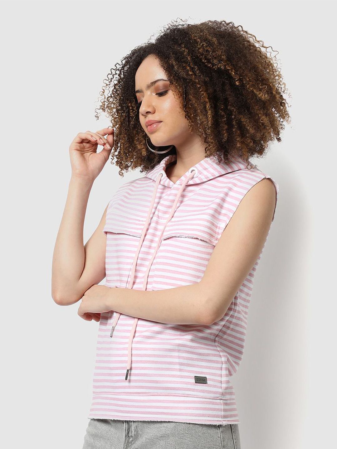 pinacolada Campus Sutra Women Striped Hooded Sweatshirt-picture-26