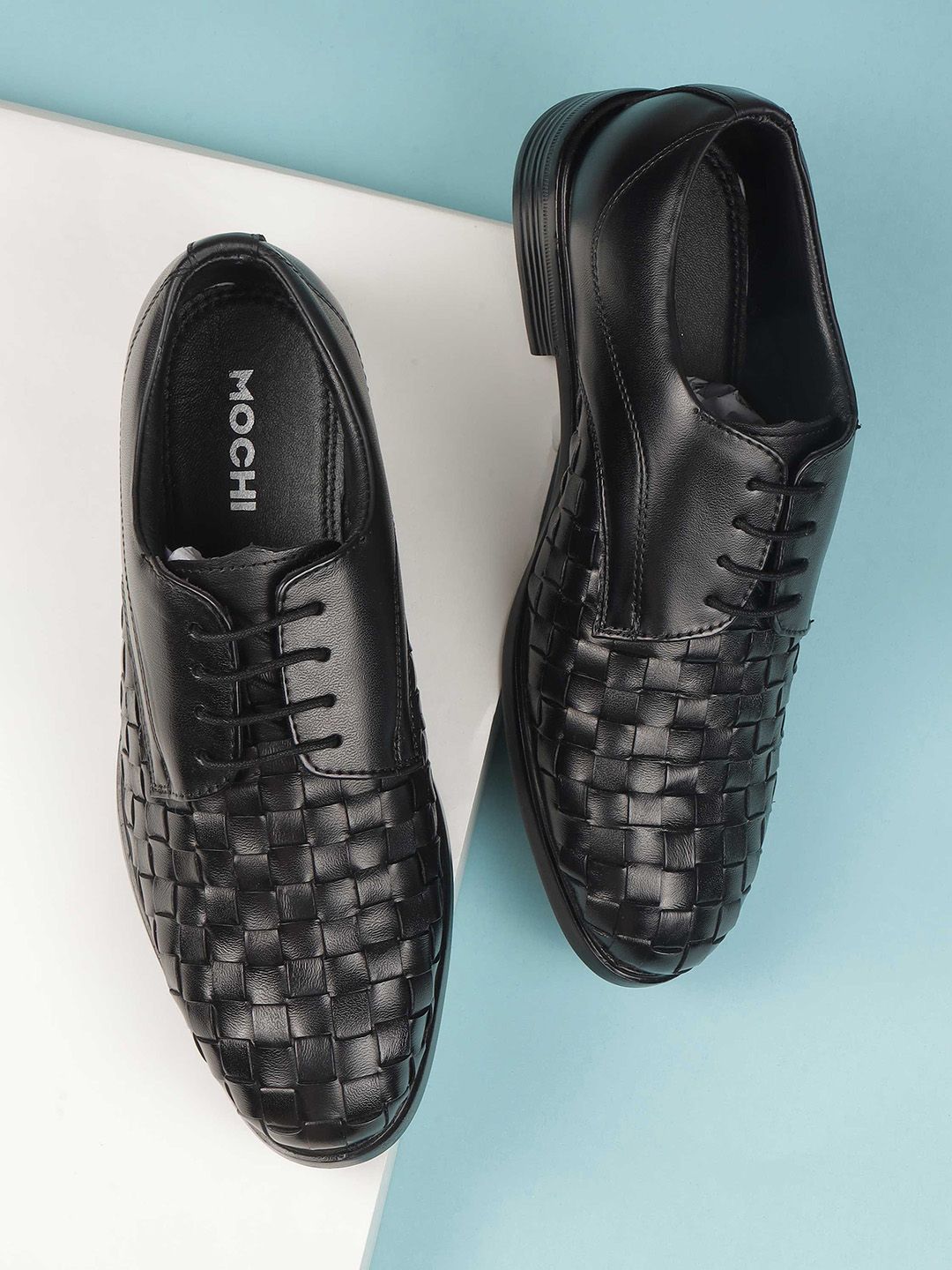 Mochi Men Textured Leather Formal Brogues-image-6