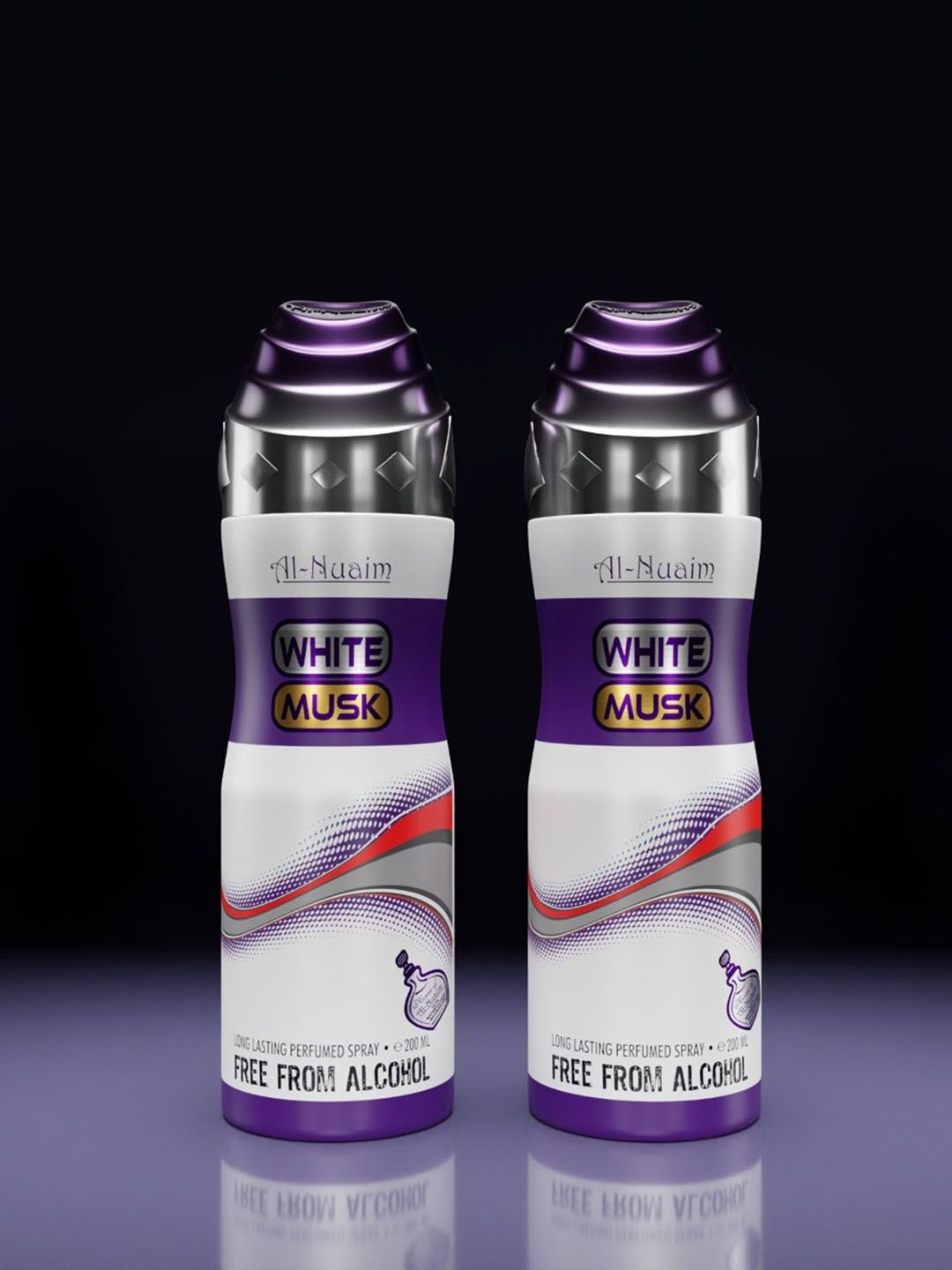 Al-Nuaim Set of 4 White Musk Long Lasting Alcohol Free Deodorant - 200 ml each-picture-12