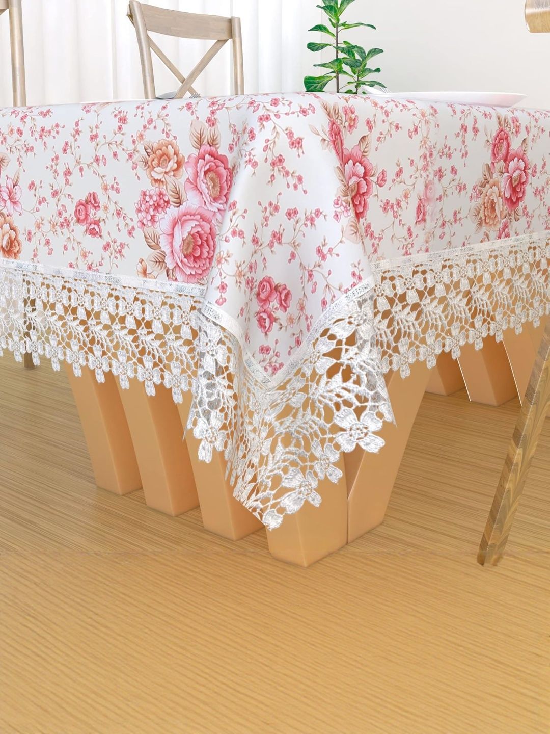 MONKDECOR Pink Anti-Skid 8 Seater Table Cover-picture-36