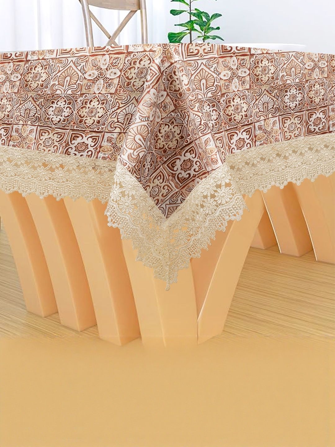 MONKDECOR Orange Anti-Skid 8 Seater Table Cover-picture-38