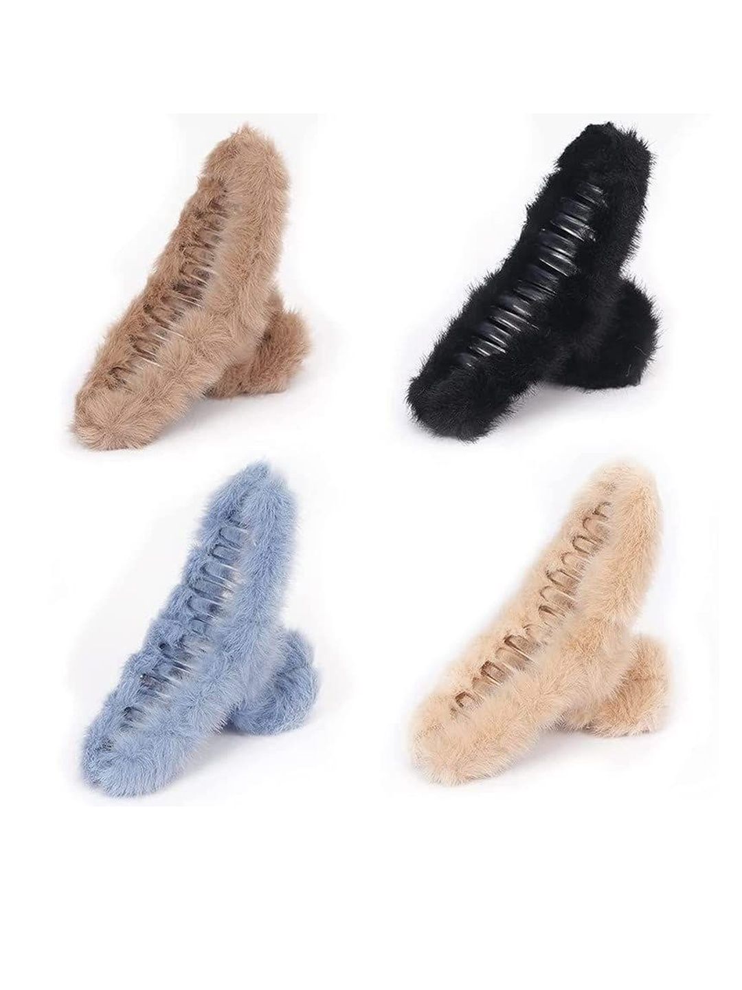 DIVASTRI Women Set of 4 Fur Claw Clip-picture-24