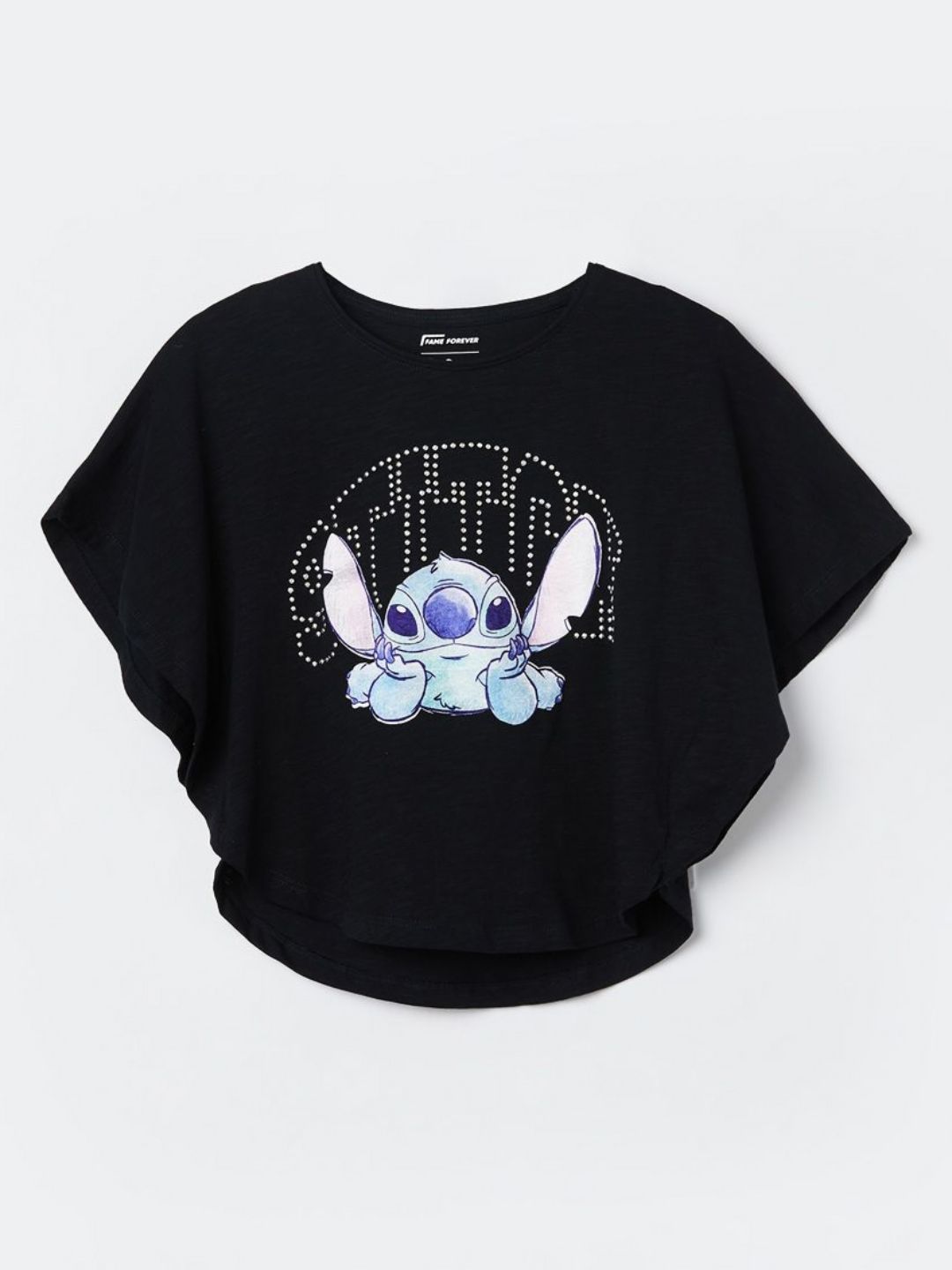 Fame Forever by Lifestyle Girls Printed Extended Sleeves Applique T-shirt-picture-43