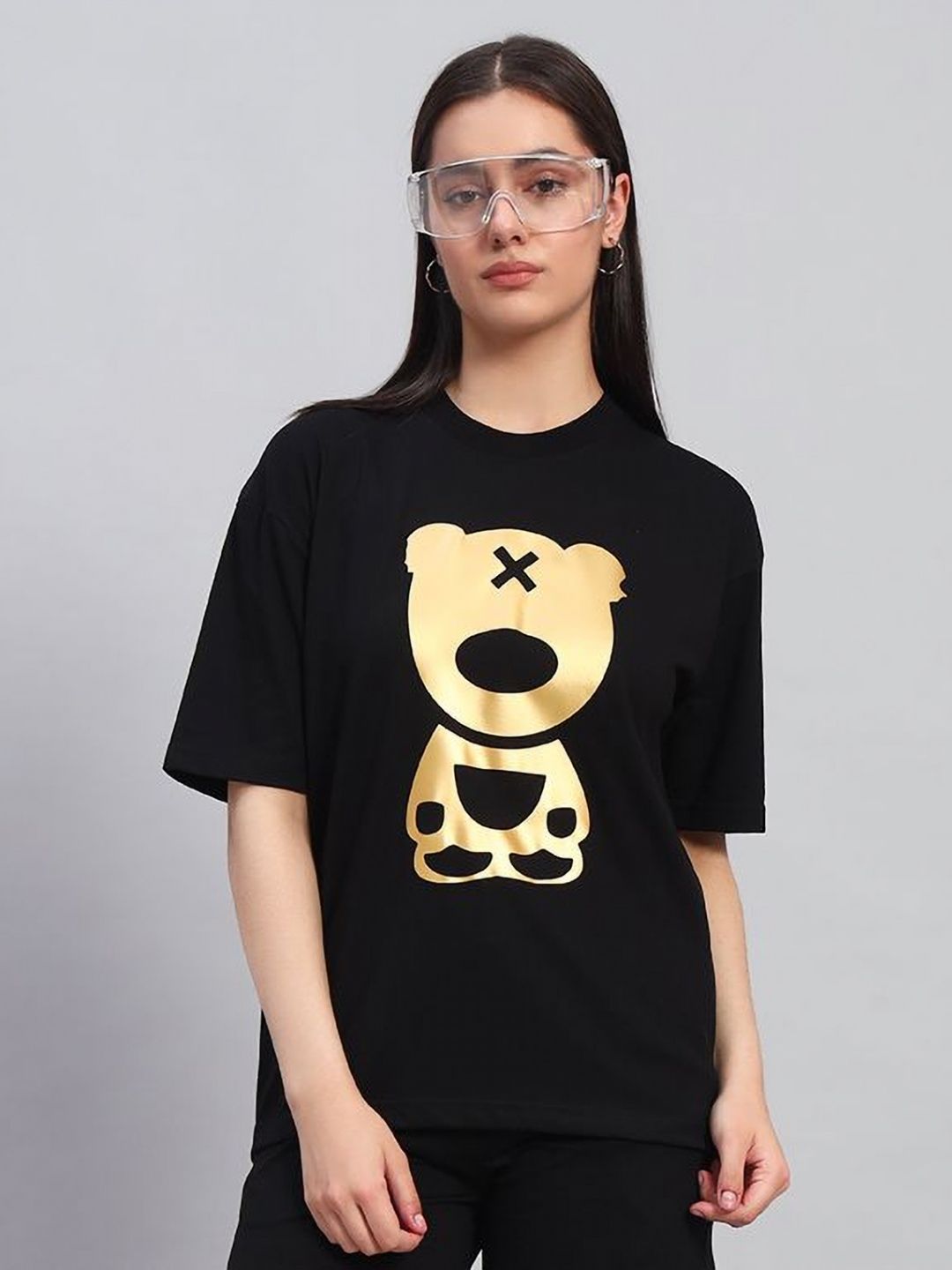 GRIFFEL Women Printed Pure Cotton Applique T-shirt-picture-11