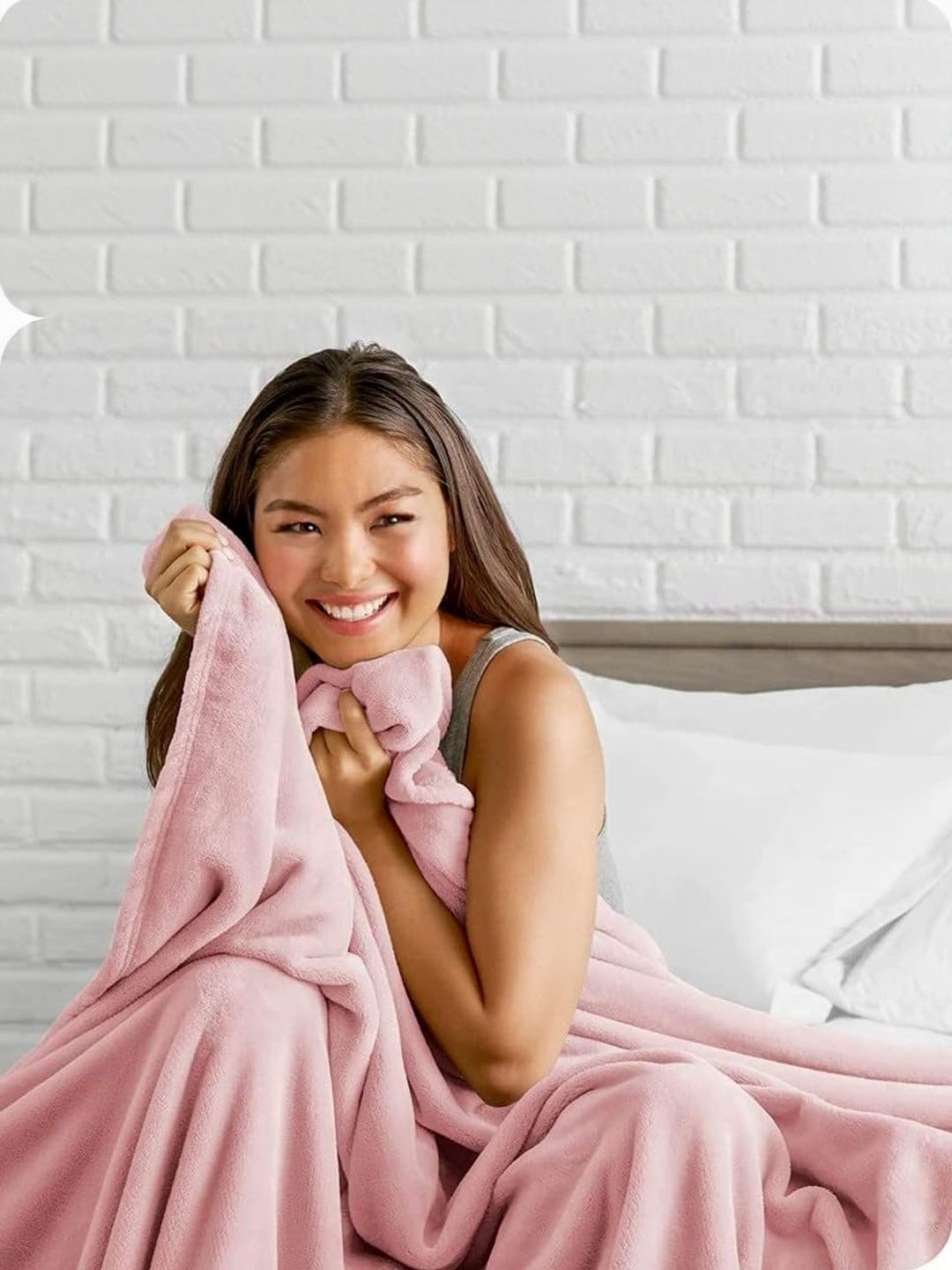 Anadhika Pink Mild Winter 210 GSM Double Bed Blanket-picture-11